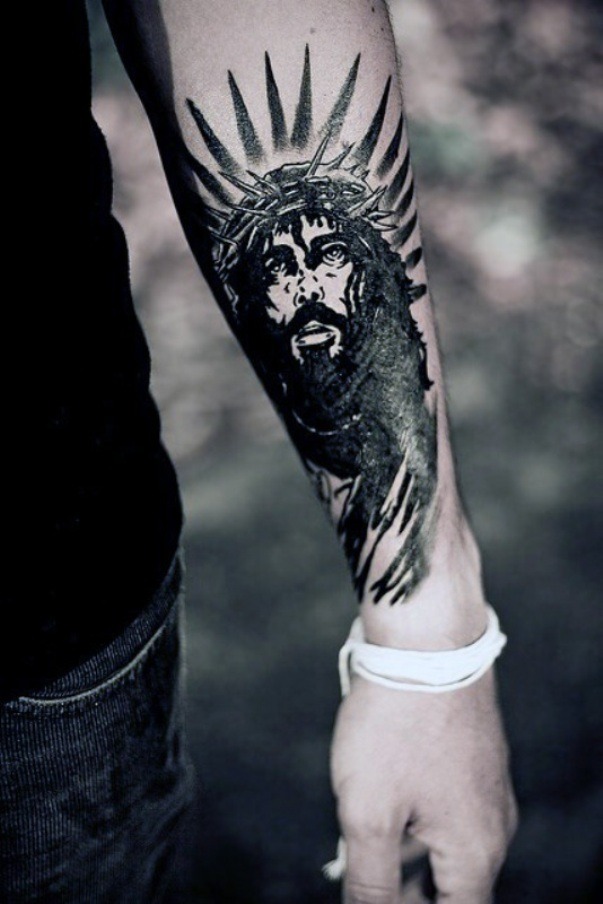 Jesus-Tattoo-On-Arm-TD2422